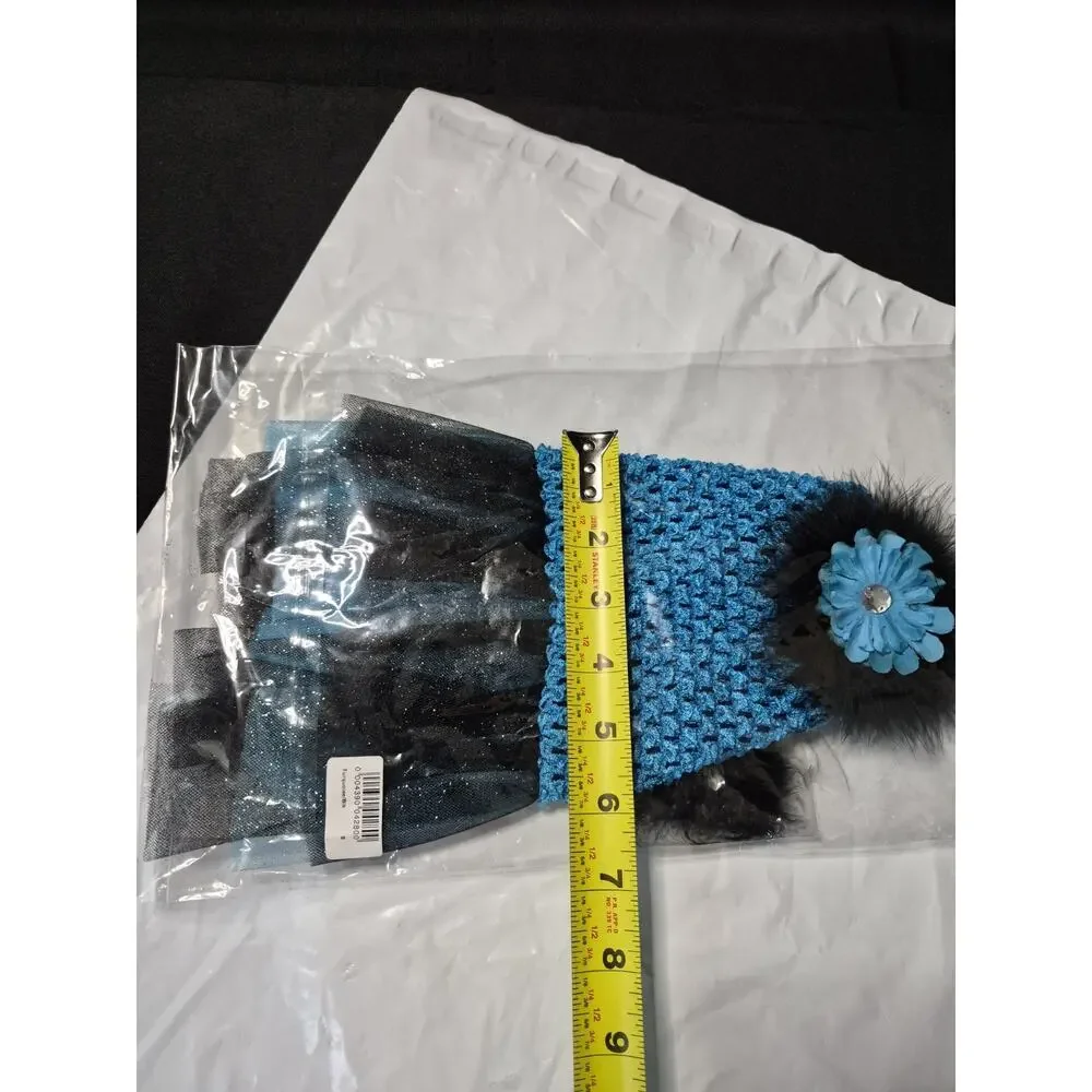 Dog , Cat Dress Tutu Black Blue Pet Outfit Size S Holloween Costume Puppy Skirt